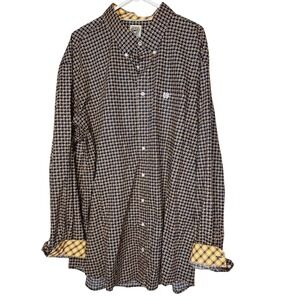 Cinch Men Button Down Shirt 3XL Circle Plaid Printed Cuffs Western Country Ranch